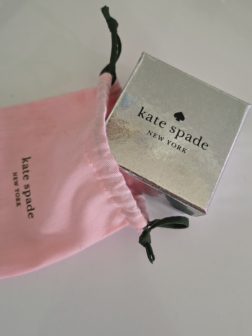 Kate Spade Gold And Cubic Zirconia Spade Pendant Necklace and Earrings W/ Dusty - Picture 3 of 3